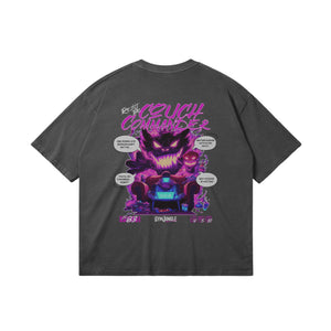 Back view of the Couch Commander anime-inspired gym t-shirt from GymJungle’s Final Boss collection, blending gaming and fitness aesthetics